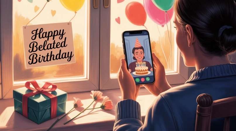 Birthday Wishes from a Distance Belated Birthday Wishes