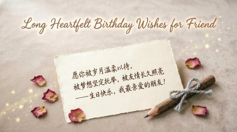 Long Heartfelt Birthday Wishes for Friend