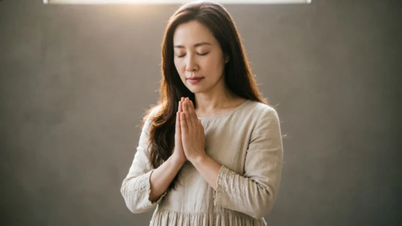 prayer for protection with hands folded in devotion